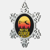 Disc Golf With You Schneeflocken Zinn-Ornament (Rechts)