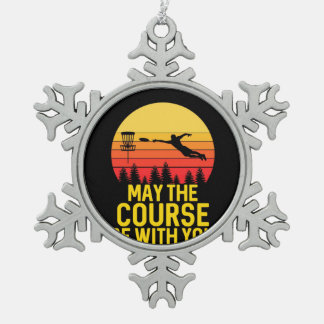 Disc Golf With You Schneeflocken Zinn-Ornament