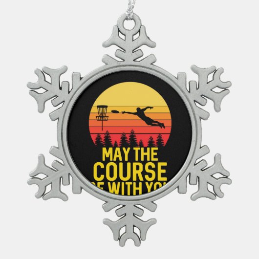 Disc Golf With You Schneeflocken Zinn-Ornament (Vorderseite)
