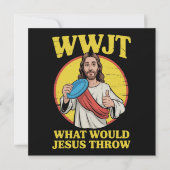 Disc Golf Wwjt What Would Jesus Throw Frisbee  Einladung (Vorderseite)