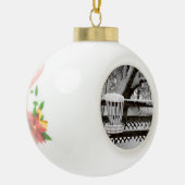 Disc-Golf-Ziel-Posten im Schnee Keramik Kugel-Ornament (Links)