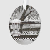Disc-Golf-Ziel-Posten im Schnee Ornament (Vorderseite)