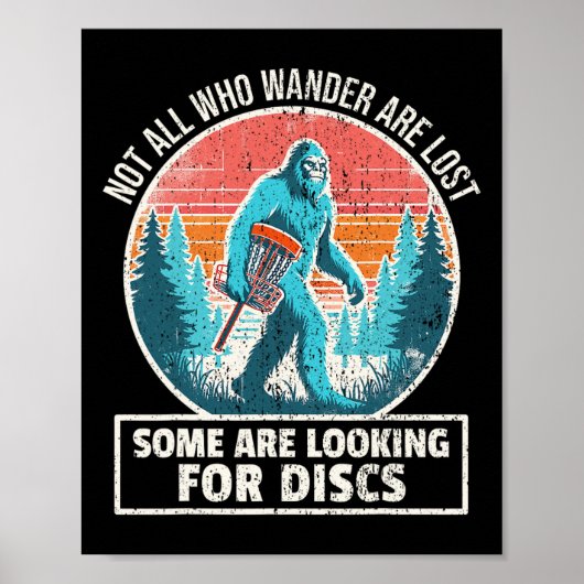 Disc Golfer Bigfoot Disc Golf Sasquatch Disc Golf Poster (Vorne)