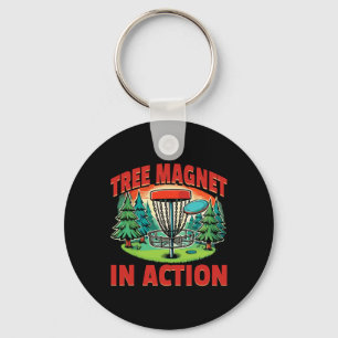 Disc Golfer Disc Golf Baum Magnet In Aktion  Schlüsselanhänger