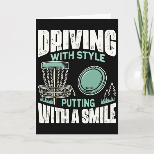 Disc Golfer Driving With Style Disc Golf  Karte (Vorderseite)