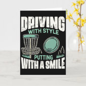 Disc Golfer Driving With Style Disc Golf  Karte (Gelbe Blume)