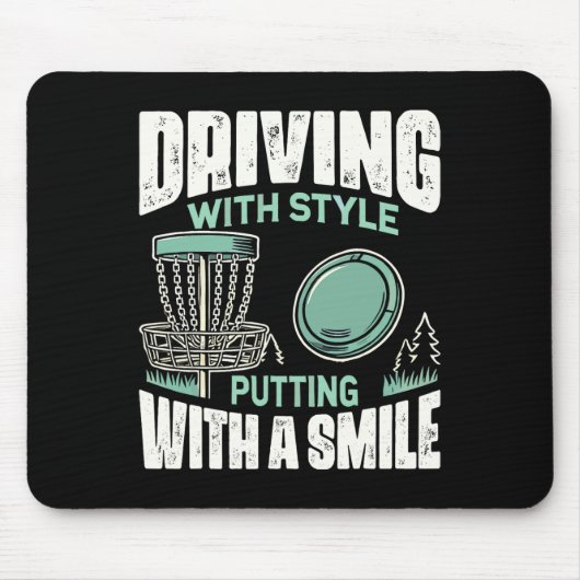 Disc Golfer Driving With Style Disc Golf  Mousepad (Vorne)