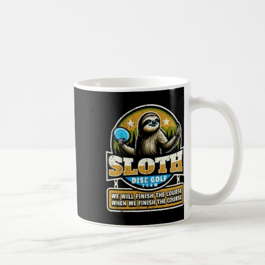 Disc Golfer I Lustiger Faultier Disc Golf Spieler Kaffeetasse (Rechts)