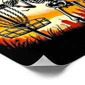 Disc Golfing Skelett Halloween Disc Golf für Squa Poster (Ecke)