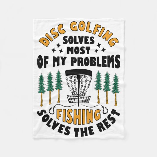 Disc Golfing Solves Most Of My Problems Fishing Fr Fleecedecke (Vorderseite)