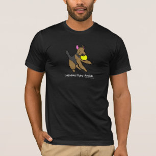 Disc-Hundeairedale-Terrier-Dunkelheits-T-Shirt T-Shirt