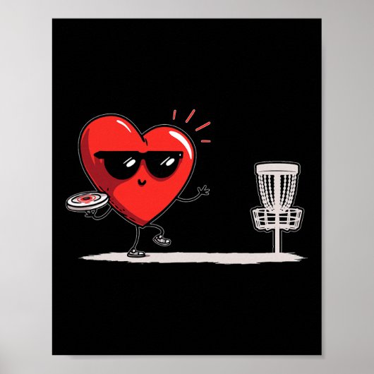 Discgolf Herz Disc Golf Golfer Valentinstag Su Poster (Vorne)