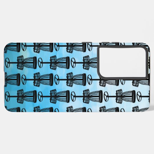 DiscGolf Pens Blue Samsung Galaxy Hülle (Linke Seite)