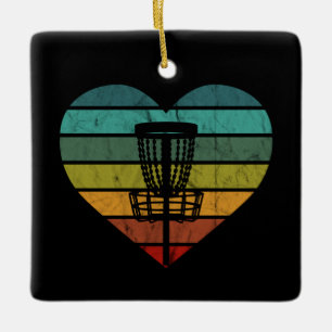 DiscGolf - Retro Vintage Ziel Korb Keramik Orn Keramikornament