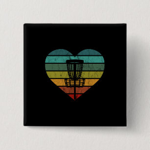 DiscGolf - Retro Vintager Zielkorb Button