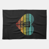 DiscGolf - Retro Vintager Zielkorb Geschirrtuch (Horizontal)