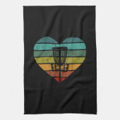 DiscGolf - Retro Vintager Zielkorb Geschirrtuch (Vertikal)