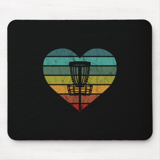 DiscGolf - Retro Vintager Zielkorb Mousepad (Vorne)