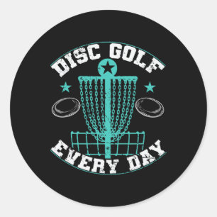 Discgolf Täglich Skizze Frisbee Runder Aufkleber