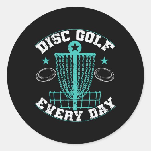Discgolf Täglich Skizze Frisbee Runder Aufkleber (Vorderseite)