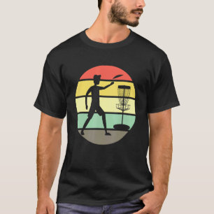 Discgolf Vintag Sunset Design Retrodiskette Golf T-Shirt