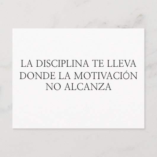 Disciplina - Motivación Feiertagspostkarte (Vorderseite)