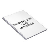 Discipline beats Motivation - Fett Notebook Notizblock (Rechte Seite)