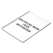 Discipline beats Motivation - Fett Notebook Notizblock (Linke Seite)