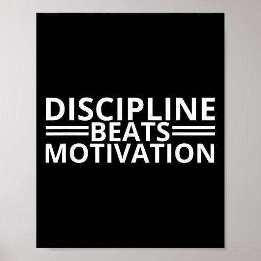 Discipline Beats Motivation Gym Poster (Vorne)