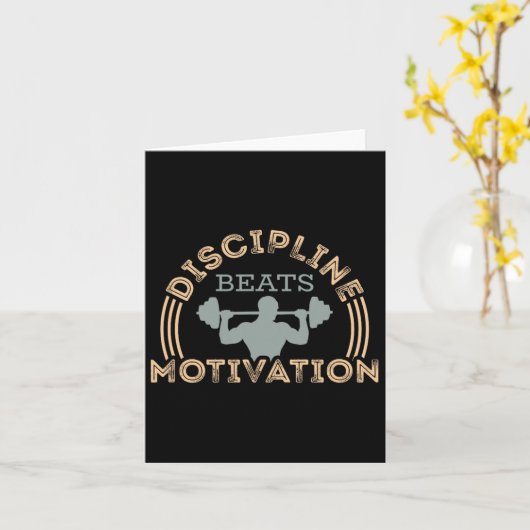 Discipline Beats Motivation Karte (Gelbe Blume)