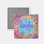 Discipline Colorful Inspirational Trendy Hearts Magnet (Vorderseite/Rückseite)