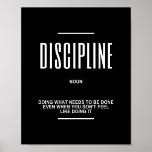 DISCIPLINE-Definition-Zitat - inspirierende Zitate Poster