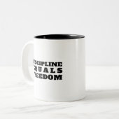 Discipline Equals Freedom - Jocko Willink Zweifarbige Tasse (Vorderseite Links)