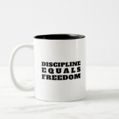 Discipline Equals Freedom - Jocko Willink Zweifarbige Tasse (Links)