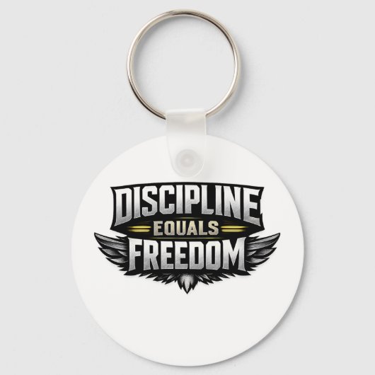 Discipline Equals Freedom – Motivational Design Schlüsselanhänger (Vorderseite)