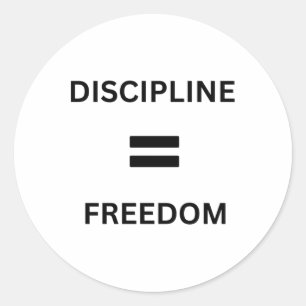 Discipline = Freiheit - Schlüssel zum Erfolg Runder Aufkleber