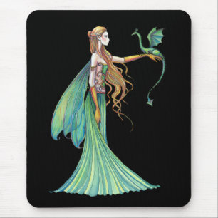 Discipline Green Fairy Dragon von Molly Harrison Mousepad