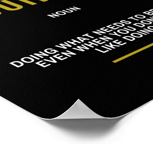 Discipline Inspiration Zitat Poster (Ecke)