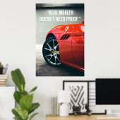 Discipline Is Invisible Wealth Supercar Quote Poster (Heimbüro)