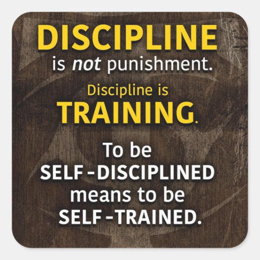 Discipline is Training - Workout Gym Inspiration Quadratischer Aufkleber (Vorderseite)