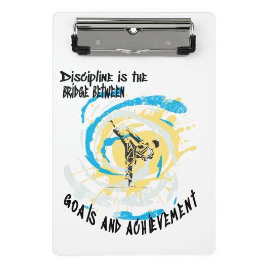 Discipline ist die Brücke zwischen Kampfkünsten Mini Klemmbrett (Vorderseite)