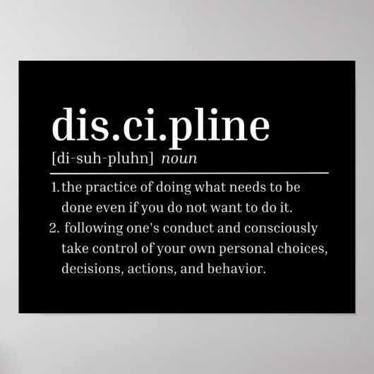 Discipline Motivierend Gym Poster (Vorne)