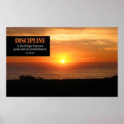 Discipline Motivierend Poster Print (Vorne)