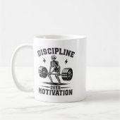 Discipline Over Motivation Gym Motivational Traini Kaffeetasse (Links)