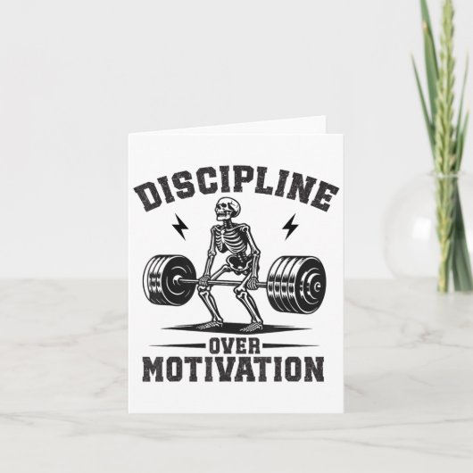 Discipline Over Motivation Gym Motivational Traini Karte (Vorderseite)