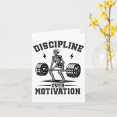 Discipline Over Motivation Gym Motivational Traini Karte (Gelbe Blume)