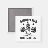 Discipline Over Motivation Gym Motivational Traini Magnet (Vorderseite/Rückseite)