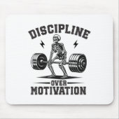 Discipline Over Motivation Gym Motivational Traini Mousepad (Vorne)