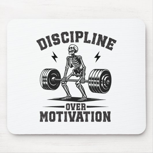 Discipline Over Motivation Gym Motivational Traini Mousepad (Vorne)