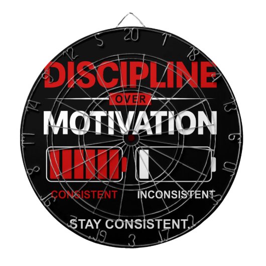 Discipline Over Motivation – Stay Consistent | Sel Dartscheibe (vorne)
